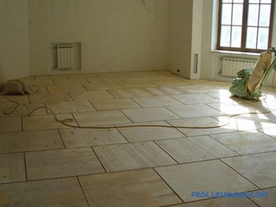 Vyrovnání dřevěné podlahy s překližkou bez lag (foto)