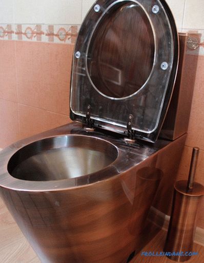 Typy toaletních misek na misce, vymývání, uvolňování a materiály výroby + Foto