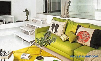Pistáciová barva v interiéru - kuchyně, obývací pokoj nebo ložnice a kombinace s jinými barvami