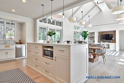 Design obývacího pokoje v kombinaci s kuchyní