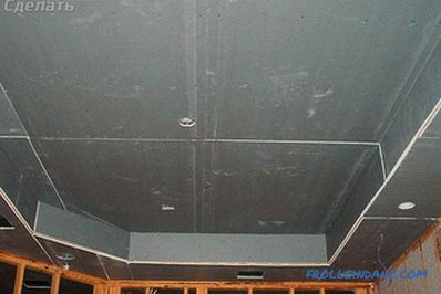 Dvouúrovňový strop se sádrokartonovou deskou + foto